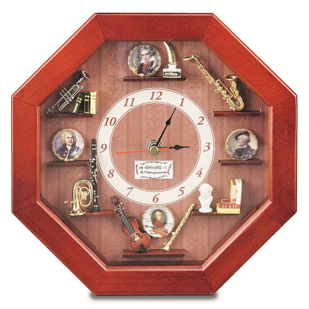 Reutter Uhr 22x22 cm - Musikuhr mit Glassscheibe
